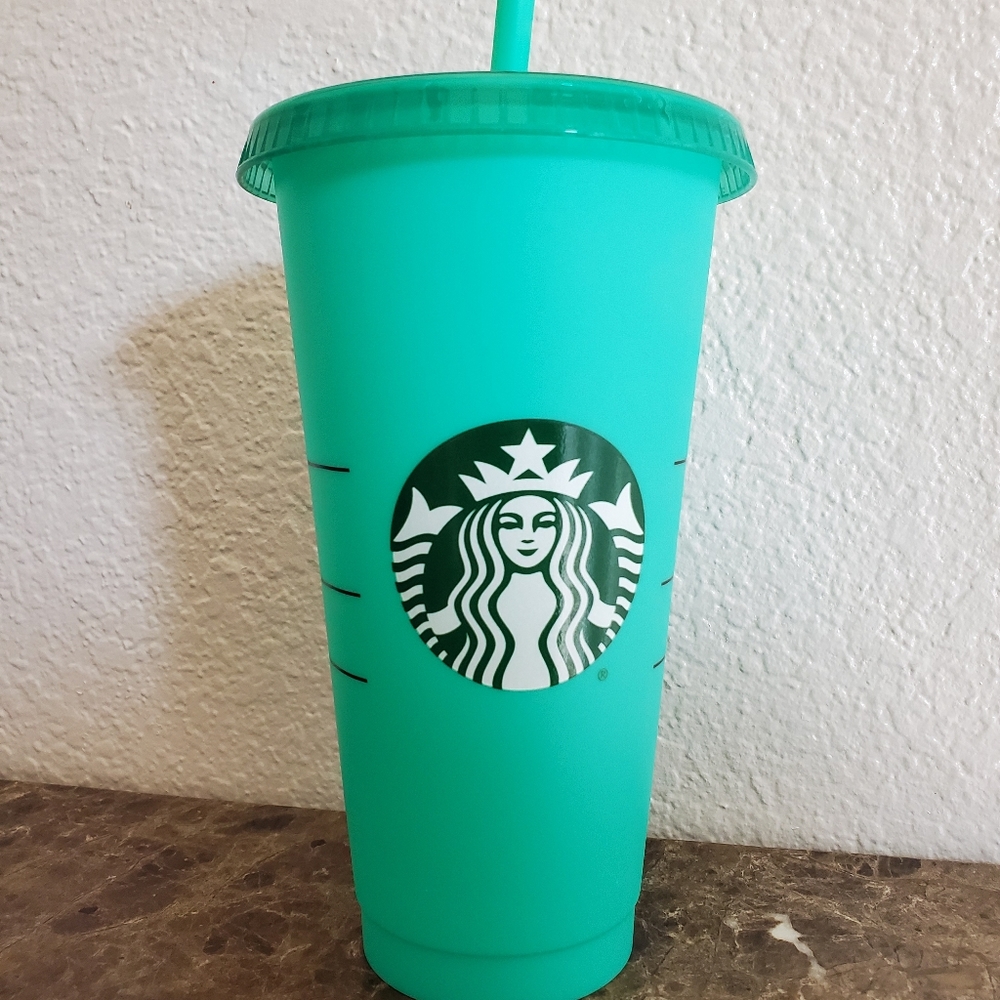 Green color changeing starbucks cold cup